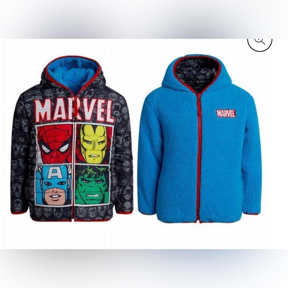 Marvel Character Kids' Reversible Jacket (Marvel/Blue, size 5 good condition